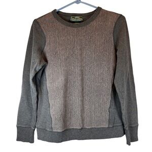 Lauren Ralph Lauren Active Size M Gray Herringbone Sweater Knit Pullover Unisex